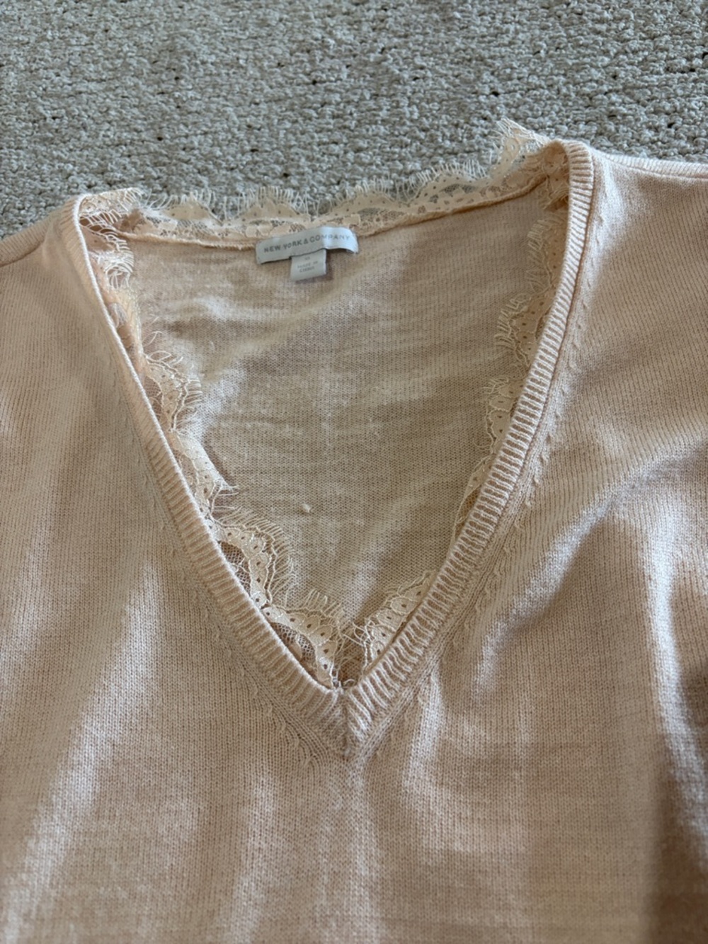 Cyrus Cream v Neck, Sonoma Burgundy, NY and Co Blush Sweater - Picture 8 of 9
